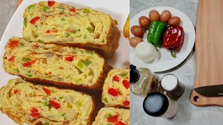 Cooking Rolled Omelet Easy and delicious 😋 Guteka umureti muburyo budasanzwe Type1🤗 [upl. by Maison13]