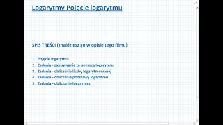 Logarytmy  pojęcie  definicja logarytmu  Matematyka Liceum i Technikum [upl. by Temirf]