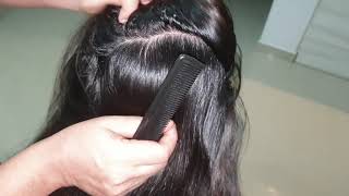 Hair parting scalp check for flakes hair braiding  ASMR [upl. by Odlabu]