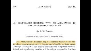 Alan Turing Breve explicación On Computable Numbers with an Application Entscheidungsproblem [upl. by Landy530]