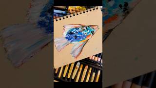 Oil Pastel Colorful Fish art oilpastel painting shortsvideo shorts satisfying [upl. by Zales]