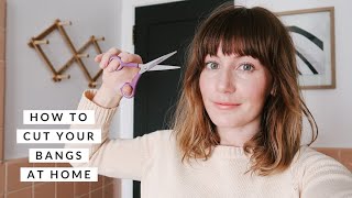 How to Trim Your Bangs At Home • Zooey Deschanel Style Hair [upl. by Aret]