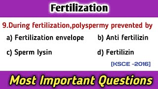 fertilization  embryology  developmental biology  general embryology mcq [upl. by Skye]