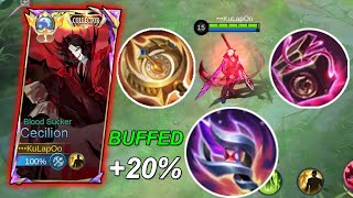 Monster Mage quot Cecilion Buffed quot 120 Better  Mobile Legends  New Meta [upl. by Tanney]