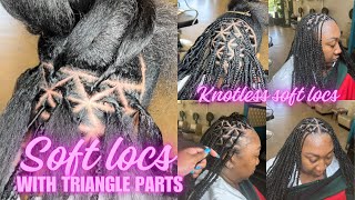 Soft Locs With Triangle parts  Knotless soft locs [upl. by Boni]