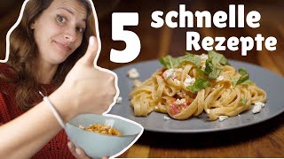 5 schnelle Rezepte in unter 10 Minuten  vegetarisch und abwechslungsreich [upl. by Sharai581]