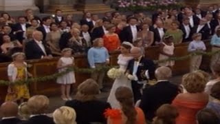 Royal Wedding  Princess Madeleine and the King make their entrance [upl. by Nolrev]