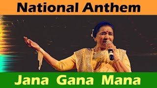 Jana Gana Mana  Asha Bhosle  National Anthem  Jana Gana Mana with Lyrics  Desh Bhakti Geet [upl. by Yetty]