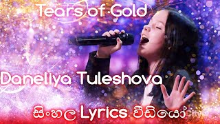 Daneliya Tuleshova  Tears of Gold  සිංහලෙන් Lyrics [upl. by Ahsatsana636]