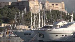 Antibes France Old Town with ancient church narrow lanes food market pedestrian zone marina [upl. by Allys]