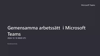 Gemensamma arbetssätt i Microsoft Teamsmp4 [upl. by Egiedan]