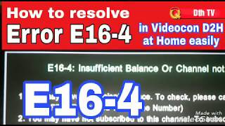 How to resolve ERROR E164 In videocon d2h at home [upl. by Thane]