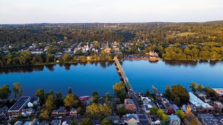 Lambertville NJ amp New Hope Pa from above 4K [upl. by Gillie]