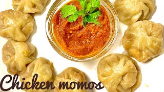 Juicy chicken momos amp momos red chutney  Streamed chicken dumplings  Cook with insha [upl. by Peace736]