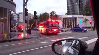 Electric fire truck responding in Los Angeles California  Febr 2024 [upl. by Avan]