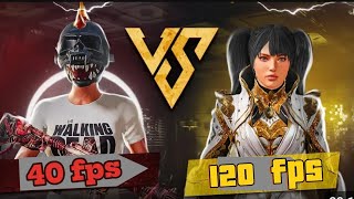 World Biggest Match😮‍💨 40 fps vs 120 fps Pubg mobile wow match trending wow map [upl. by Aled]