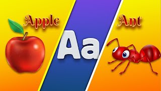 Phonics Song with TWO Words  A For Apple  ABC Alphabet Songs with Sounds for Children [upl. by Inalaeham]