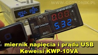 Keweisi KWP10VA Miernik napięcia i prądu USB [upl. by Fitzhugh]