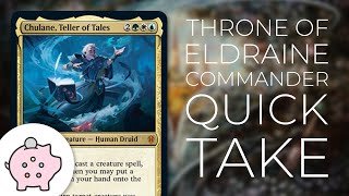 Chulane Teller of Tales  Throne of Eldraine Spoiler  EDH  Budget  Lands  Commander Quick Take [upl. by Onilatac504]