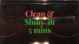 How to clean glass stove top  Glass Cook Top Cleaning Clean cook top in 5 mins using baking soda [upl. by Maryrose351]