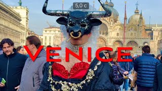 VENICE CARNIVAL 2024 WALKING TOUR RIDING along the canals of Venice on a GONDOLA [upl. by Nrublim]