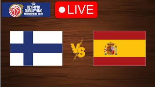 🔴 Live Finland vs Spain  FIBA Olympic Qualifying Tournament 2024  Live Play By Play Scoreboard [upl. by Ynahirb]