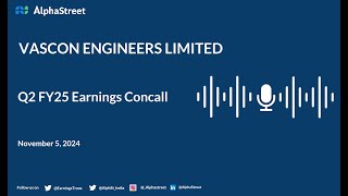 VASCON ENGINEERS LIMITED Q2 FY202425 Earnings Conference Call [upl. by Nesyrb680]