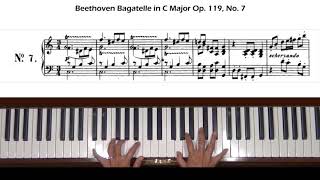 Beethoven Bagatelle Op 119 No 7 in C Major Piano Tutorial [upl. by Zebedee]