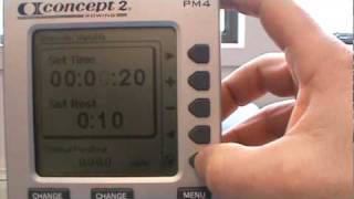 How to set up a Tabata on a Concept2 PM3 or PM4 [upl. by Airoled]