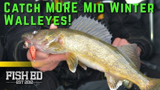 How to FIND and CATCH Walleye on Midwinter Structure – Fish Ed [upl. by Dash196]