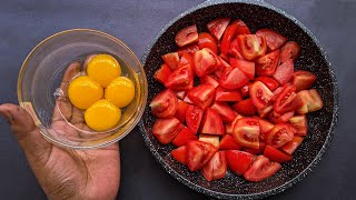 Just add Eggs to Tomato Quick Breakfast in 5 minutes Simple and delicious Recipe [upl. by Yenttihw]