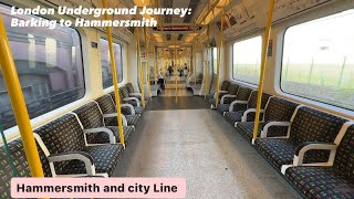 Full Journey On the Hammersmith amp City Line Barking to Hammersmith London 🇬🇧 londonunderground [upl. by Ymmas]