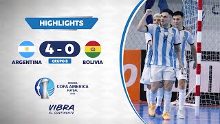 CA FUTSAL 2024  ARGENTINA 4  0 BOLIVIA  HIGHLIGHTS [upl. by Earesed]