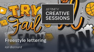 Lettering in Affinity Designer using Ian Barnard’s Freestyler Brush Pack [upl. by Ytok]