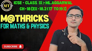 Class 9 ICSE  MLAGGARWAL Chap 18  Standard Angles ex182 17 to 19 [upl. by Ahseen874]