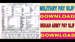 How to Download Indian Army Pay Slip  Indian army pay slip  Military pay slip [upl. by Debor]