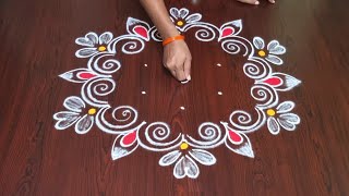 Simple rangoli  friday rangoli  rangoli designs [upl. by Eikin967]