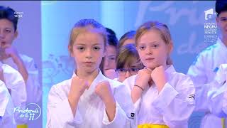 Lecția de karate  tehnici de bază prezentate de frații Cheleș [upl. by Erreit232]