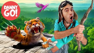 “Escape From Tiger Island” Jungle Adventure 🐅🌴 Floor is Lava Game  Danny Go Songs for Kids [upl. by Gabrielson]