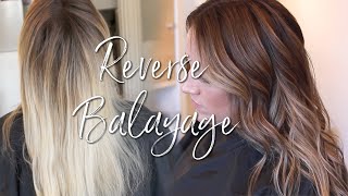 REVERSE BALAYAGE  HOW TO CONVERT ALL OVER BLONDE TO NATURAL BALAYAGE [upl. by Allenotna940]