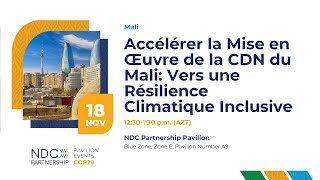 COP29 Accelerer la mise en oeuvre de la CDN du Mali  vers une resilience climatique inclusive [upl. by Grata498]