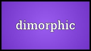 Dimorphic Meaning [upl. by Eiramnwad]