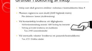 Redovisning 2 Löpande bokföring  Försäljning inköp och finansiering [upl. by Nylteak]