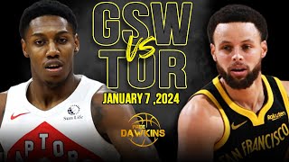 Golden State Warriors vs Toronto Raptors Full Game Highlights  January 7 2024  FreeDawkins [upl. by Alexa580]