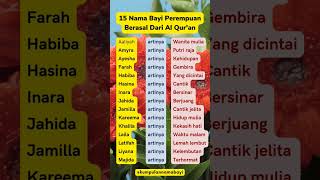 15 Nama Bayi Perempuan Dari Al Quran namabayi [upl. by Layod]