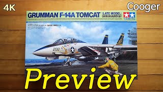 2021 New Grumman F14A Tomcat Late Model Carrier Launch Set 148 Tamiya Preview Unboxing 61122 [upl. by Acinnad]