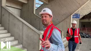 Visite guidée du chantier du stade de la Meinau [upl. by Adnahsar175]