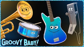 quotFunkquot Extended – Baby Sensory Music Video – Colorful Animated Instruments Playing Zesty Music [upl. by Verada957]