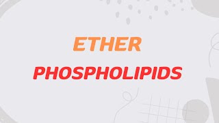 Ether Phospholipids Bio chemistry  Microbiology Biotechnology [upl. by Nappy364]