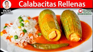 CALABACITAS RELLENAS  Vicky Receta Facil [upl. by Knowle]